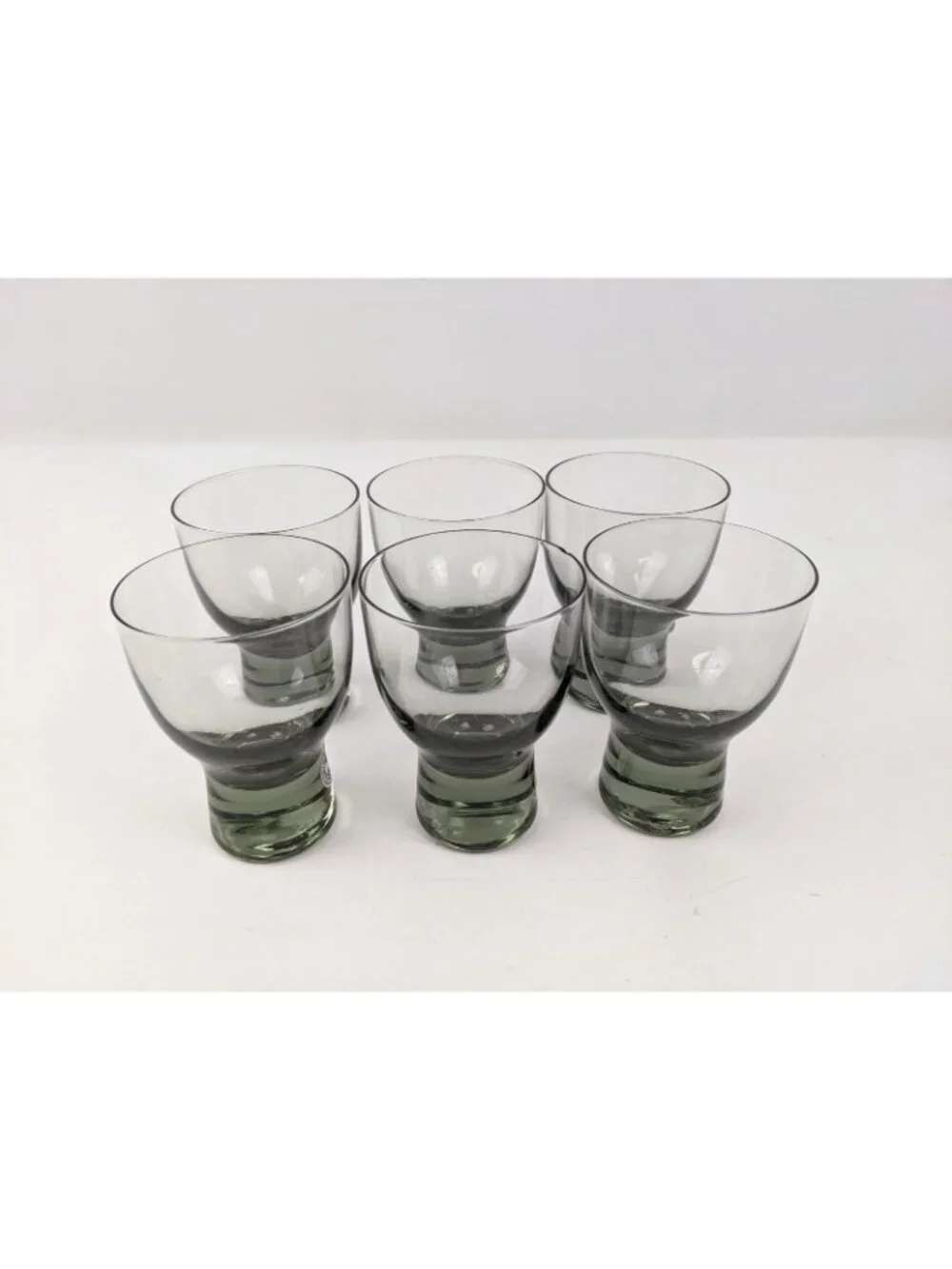 Vintage Kastrup Holmegaard Smoke Gray Canada Cocktail x 6 - 4 oz Glasses w/ Box